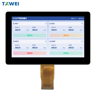 7-Zoll-IPS-TFT-LCD-Display 1024X600 1000nits 50 Pin LVDS-Display für industrielle Bildschirme
